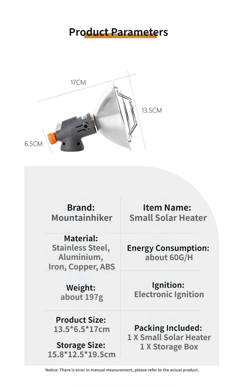 MOUNTAINHIKER Portable Outdoor Butane Space Heater